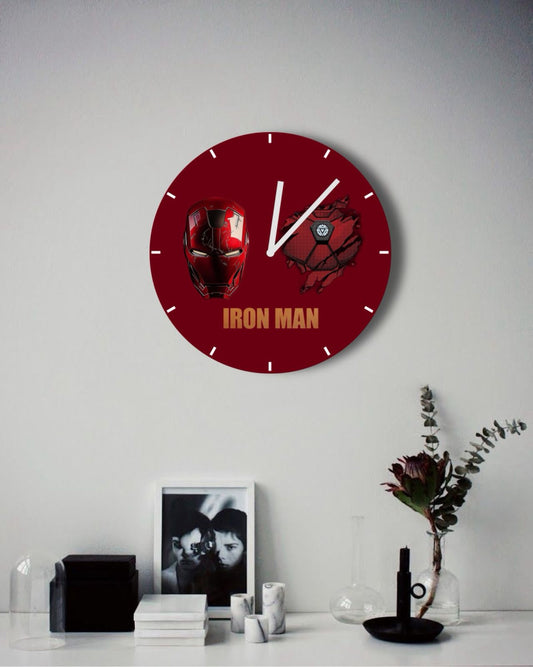 Iron Man Wall Clock for Marvel Lovers – Premium Acrylic Finish