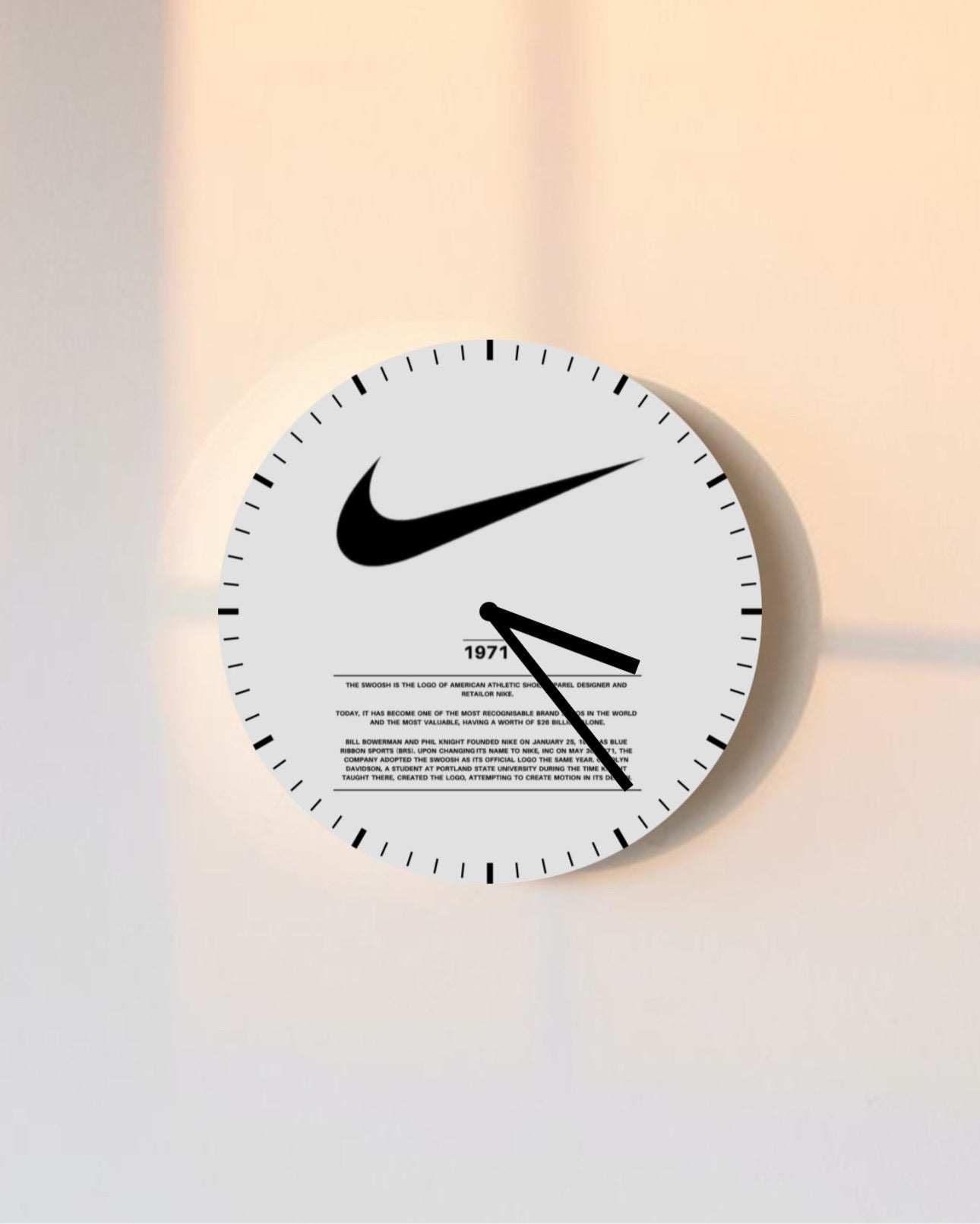Nike Design Acrylic Clock