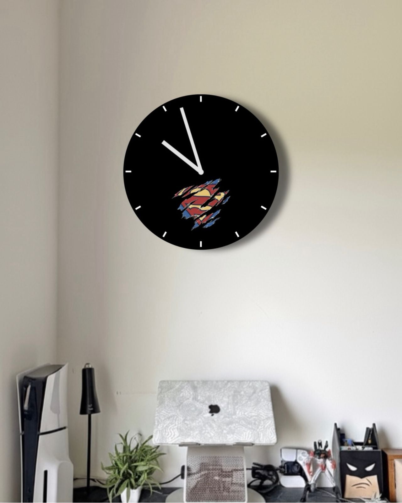 Superman Inspired Minimalist - Acrylic Wall Clock