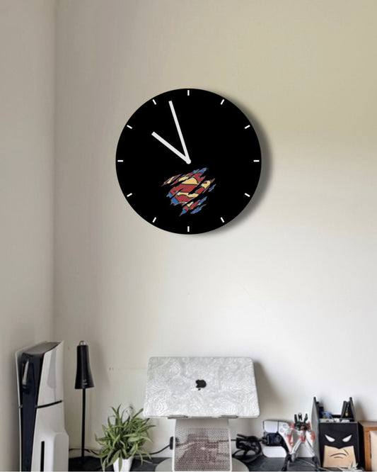 Superman Inspired Minimalist - Acrylic Wall Clock